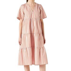 Take Two size EU 42 or US 10 seersucker tiered 100% cotton made in turkey dress